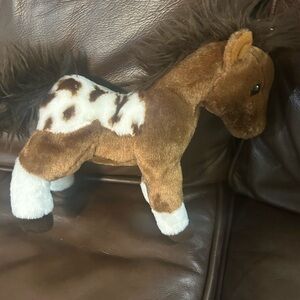 Brown and White Plush Horse Toy